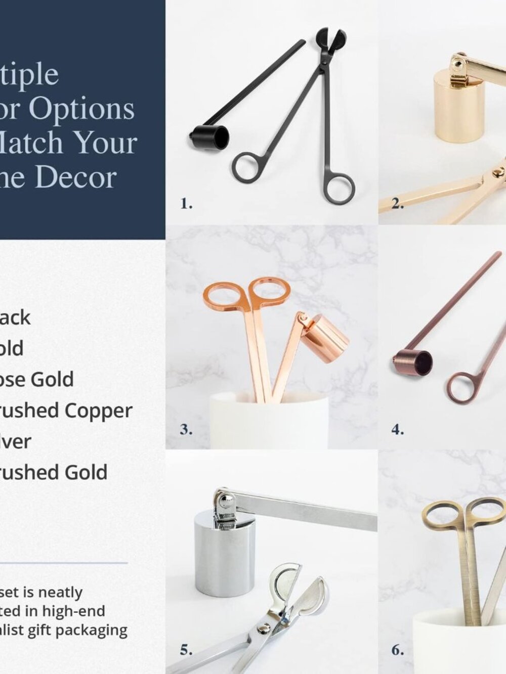 Candle Wick Trimmer and Candle Snuffer Accessory Set – Pick Your Color - Picture 6 of 7